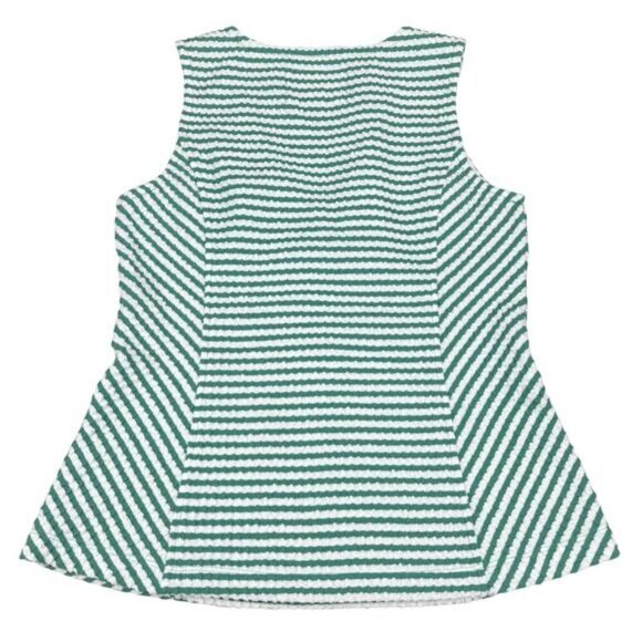 MAEVE Anthropologie Franconia Green & White Striped Tank Sz Small - Picture 5 of 6